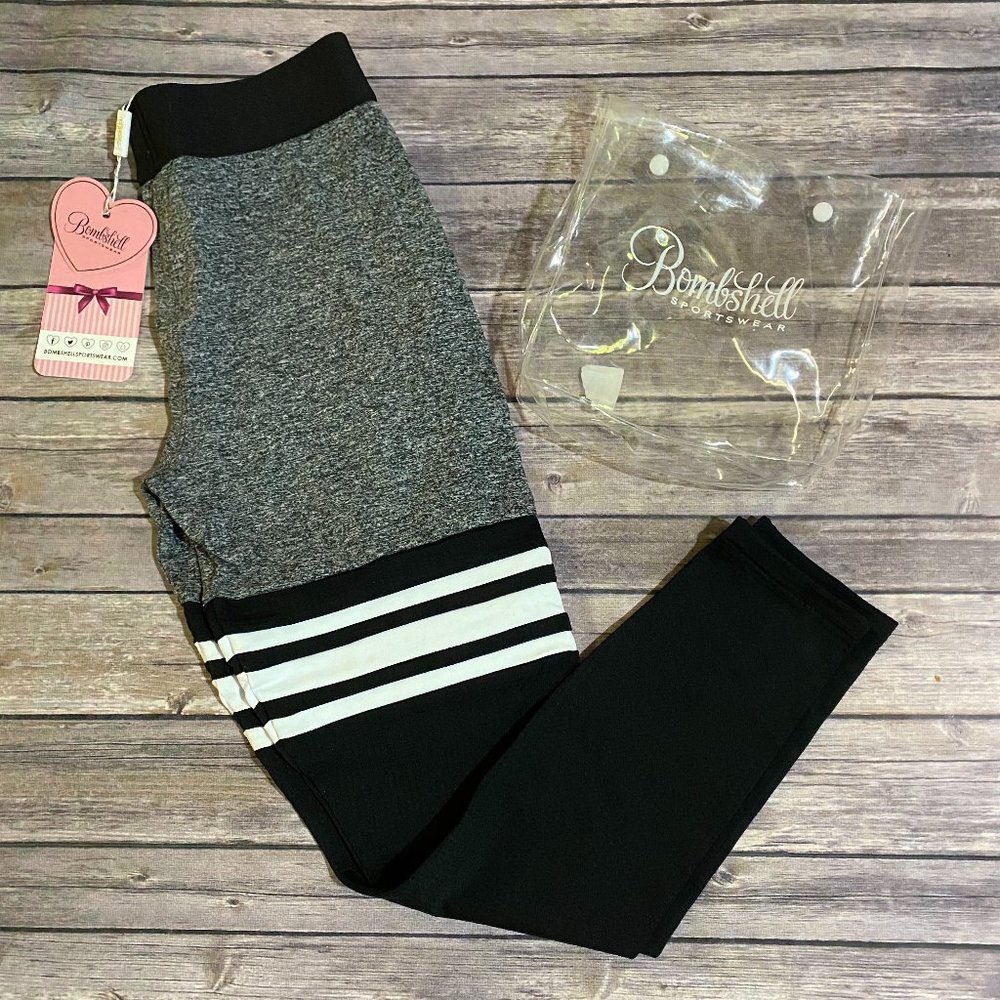 Bombshell Leggings Thigh High Heather Grey NWT